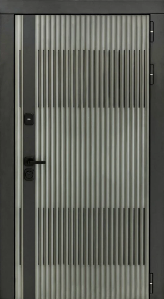 Входная дверь ДвериПРО Элфи Алиса (16мм, ПВХ Ясень белый, зеркало) DPRO222047 внешняя сторона