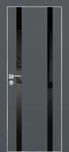 Межкомнатная дверь PX-9  AL кромка с 4-х ст. Графит матовый