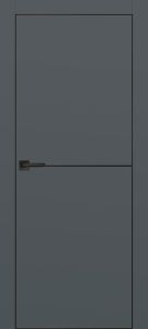 Межкомнатная дверь PX-19 черная кромка с 4-х ст. Графит матовый